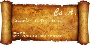 Csapó Alfonzina névjegykártya